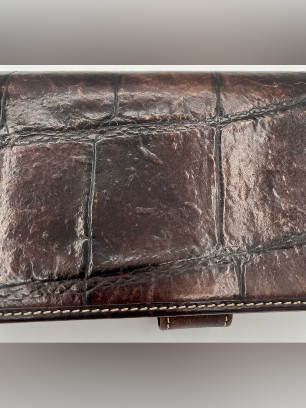 Dooney & Bourke Dark Brown Croc-Embossed Leather Wallet - Picture 4 of 9